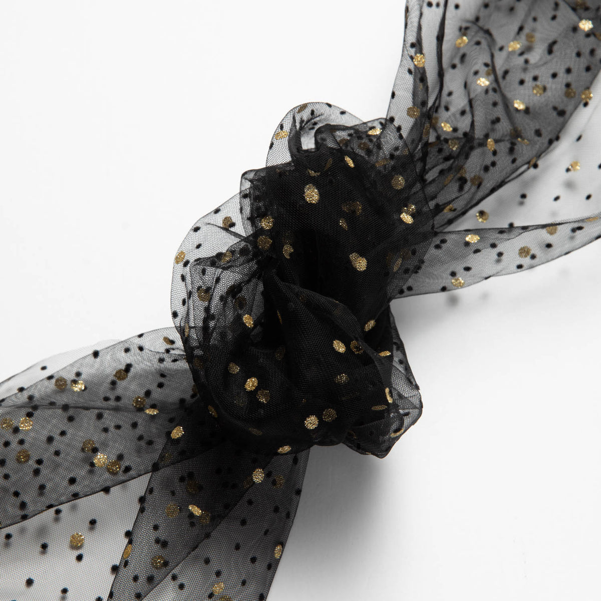 1 Yard Exquisite Mesh Lace Fabric with Dot Flocking & Foil 58/60" Wide