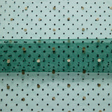 1 Yard Exquisite Mesh Lace Fabric with Dot Flocking & Foil 58/60" Wide
