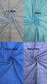Coral Medium Eyelet Polyester Cotton Fabric - Coral, Solid, 41"-42" Width
