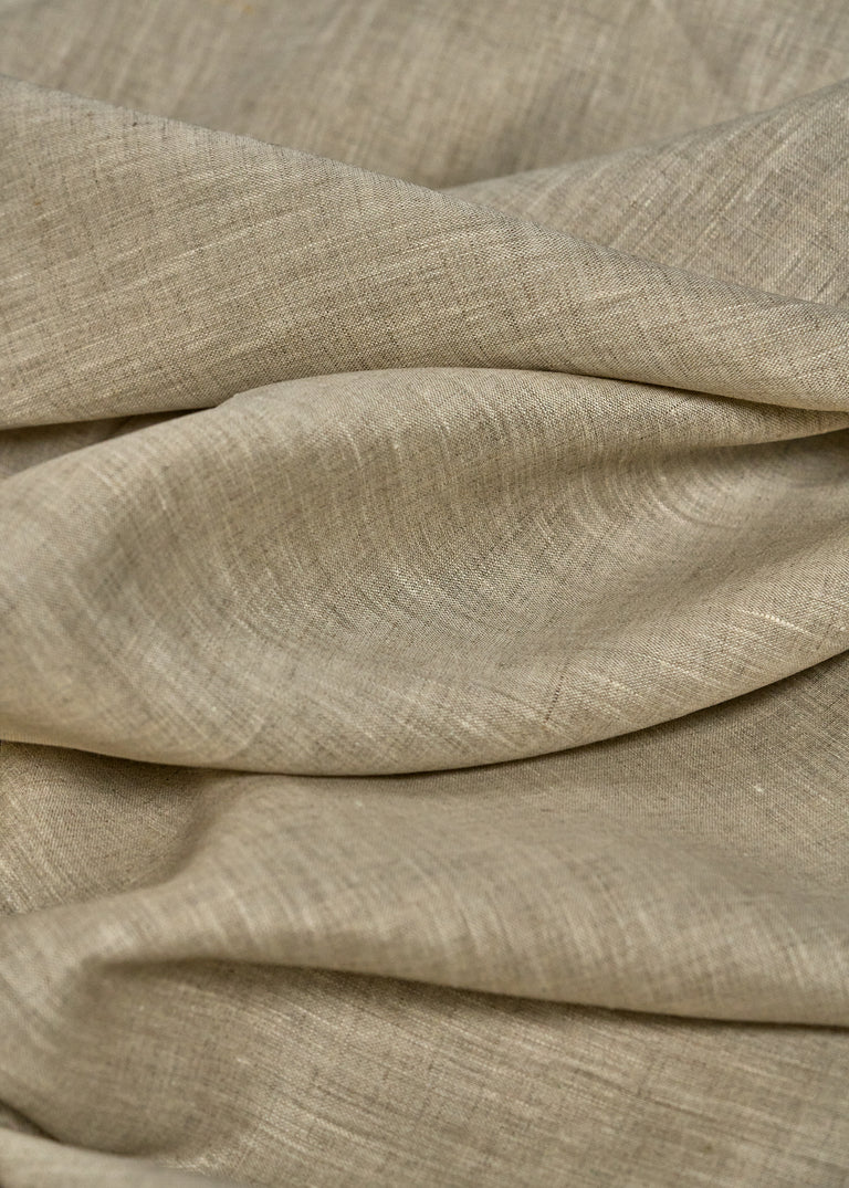 1 Yard Two Tone Melange Linen Fabric Natural Off White Flat Weave 58 Inches Wide