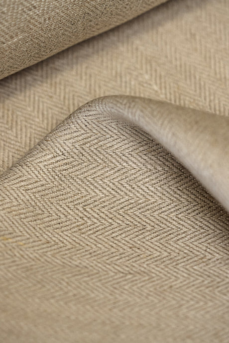 1 Yard Premium Natural Irish Linen Herringbone Soft Durable Sewing Fabric 57" Width