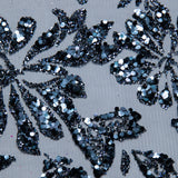 1 Yard 58" Tulle Lace Fabric with Floral Glitter Elegant Mesh Material for Fashion & Crafts