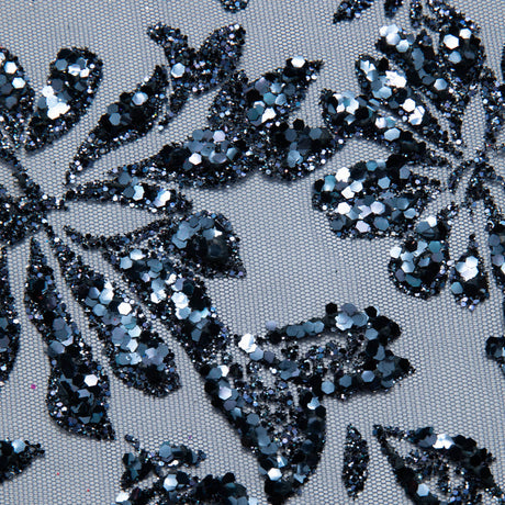 1 Yard 58" Tulle Lace Fabric with Floral Glitter Elegant Mesh Material for Fashion & Crafts