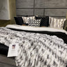 Braided Soft Faux Fur Blanket Fluffy Gray White Comforter & Throw, Queen or Cal King Size
