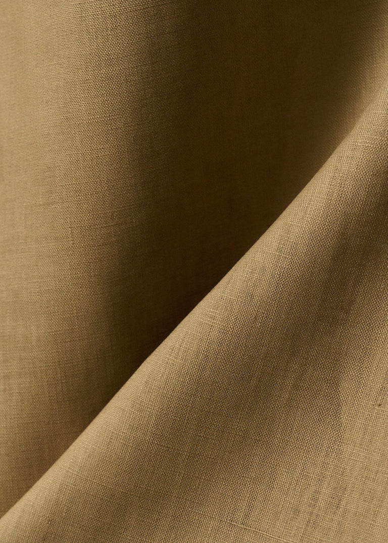 1 Yard Ochre Pure Linen Fabric, Midweight French Yarn Solid 54 Inches Wide