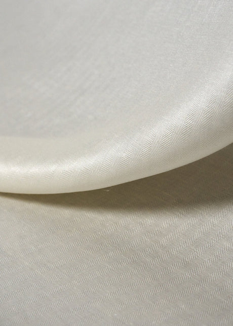 1 Yard Off White Midweight Linen Herringbone Durable Sewing Craft Fabric 59" Width