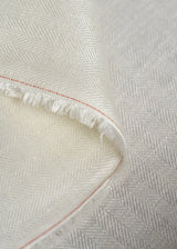 1 Yard Off White Midweight Linen Herringbone Durable Sewing Craft Fabric 59" Width