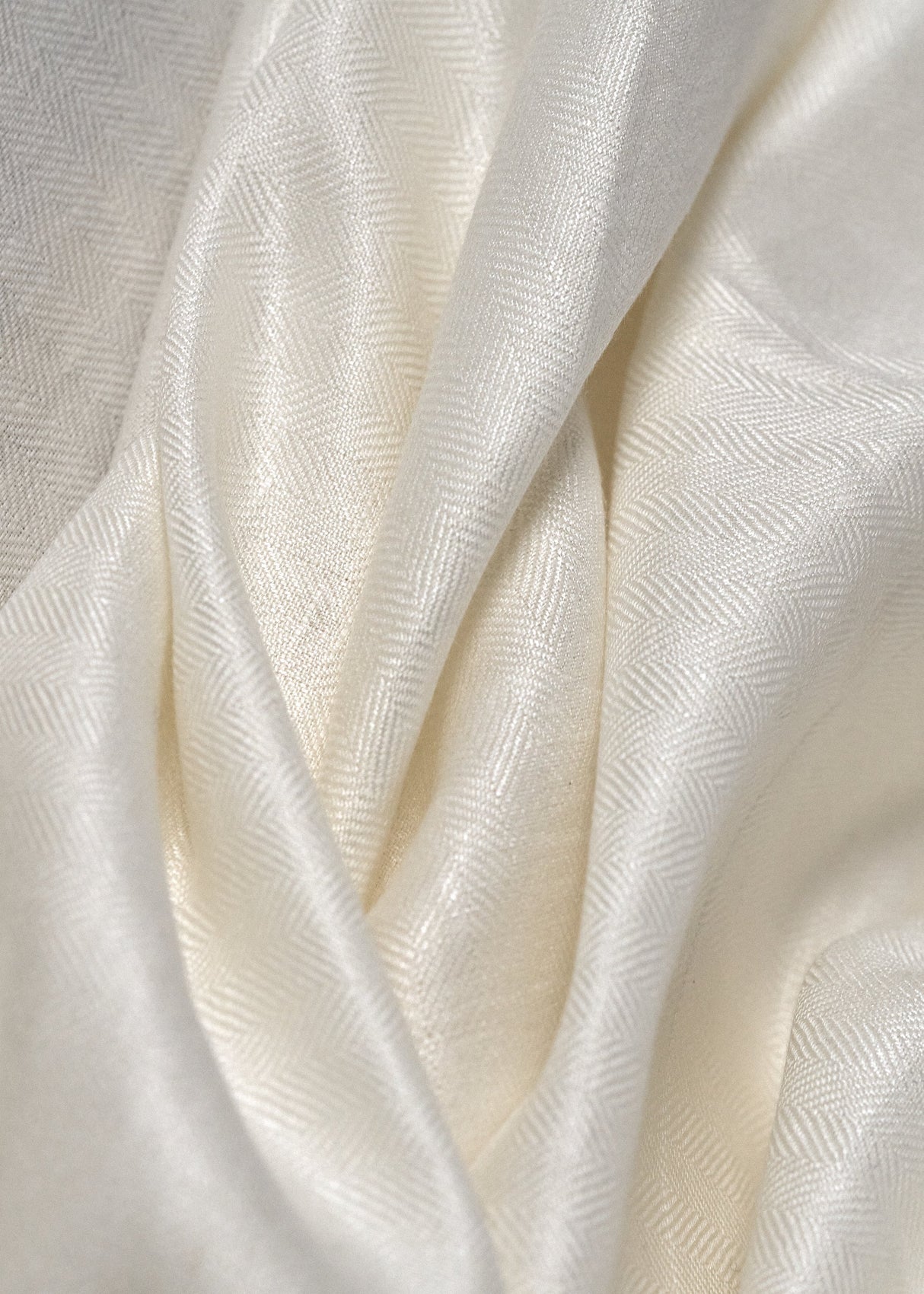 1 Yard Off White Midweight Linen Herringbone Durable Sewing Craft Fabric 59" Width