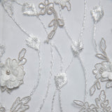 1 Yard Tulle Lace Fabric Embroidered Applique 3D Floral Pattern Elegant Look 52" Wide