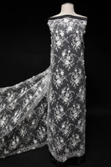 1 Yard Embroidered Tulle Lace Fabric with 3D Floral Applique 52" Wide Costume Textile