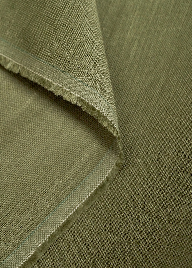1 Yard Stone Washed Oregano Pure Linen Fabric Midweight 54 Inches Wide