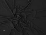 1 Yard Black Pre Washed Cotton Tencel Spandex French Terry Knit Fabric Soft Durable Stretch