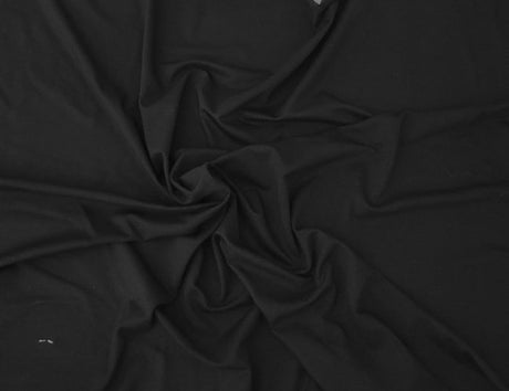 1 Yard Black Pre Washed Cotton Tencel Spandex French Terry Knit Fabric Soft Durable Stretch