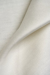 1 Yard Off White Irish Linen Herringbone Natural Durable Sewing Fabric 57" Width