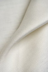 1 Yard Off White Irish Linen Herringbone Natural Durable Sewing Fabric 57" Width