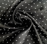 1 Yard Poly Dull Satin Fabric Black/Ivory, 57/58" Wide Medium Weight Apparel & Décor Fabric