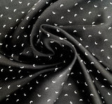 1 Yard Poly Dull Satin Fabric Black/Ivory Combo 57/58 Inch Wide for Elegant Sewing Projects