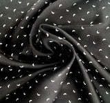Poly Dull Satin 1D1377 Polyester Fabric - Black/Ivory, 57/58" Width