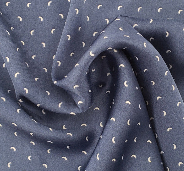 Poly Dull Satin 1D1377 Polyester Satin Fabric - Navy/Ivory, 57/58" Width