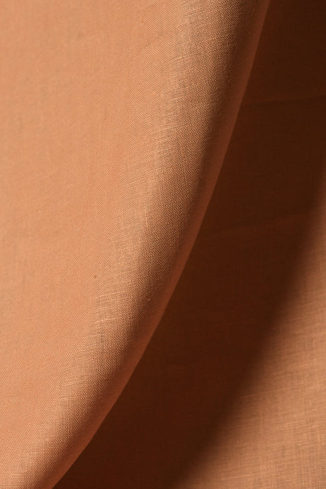 1 Yard Softened Peach Pure Linen Fabric Midweight 5.5 oz Solid Weave 54 Inch