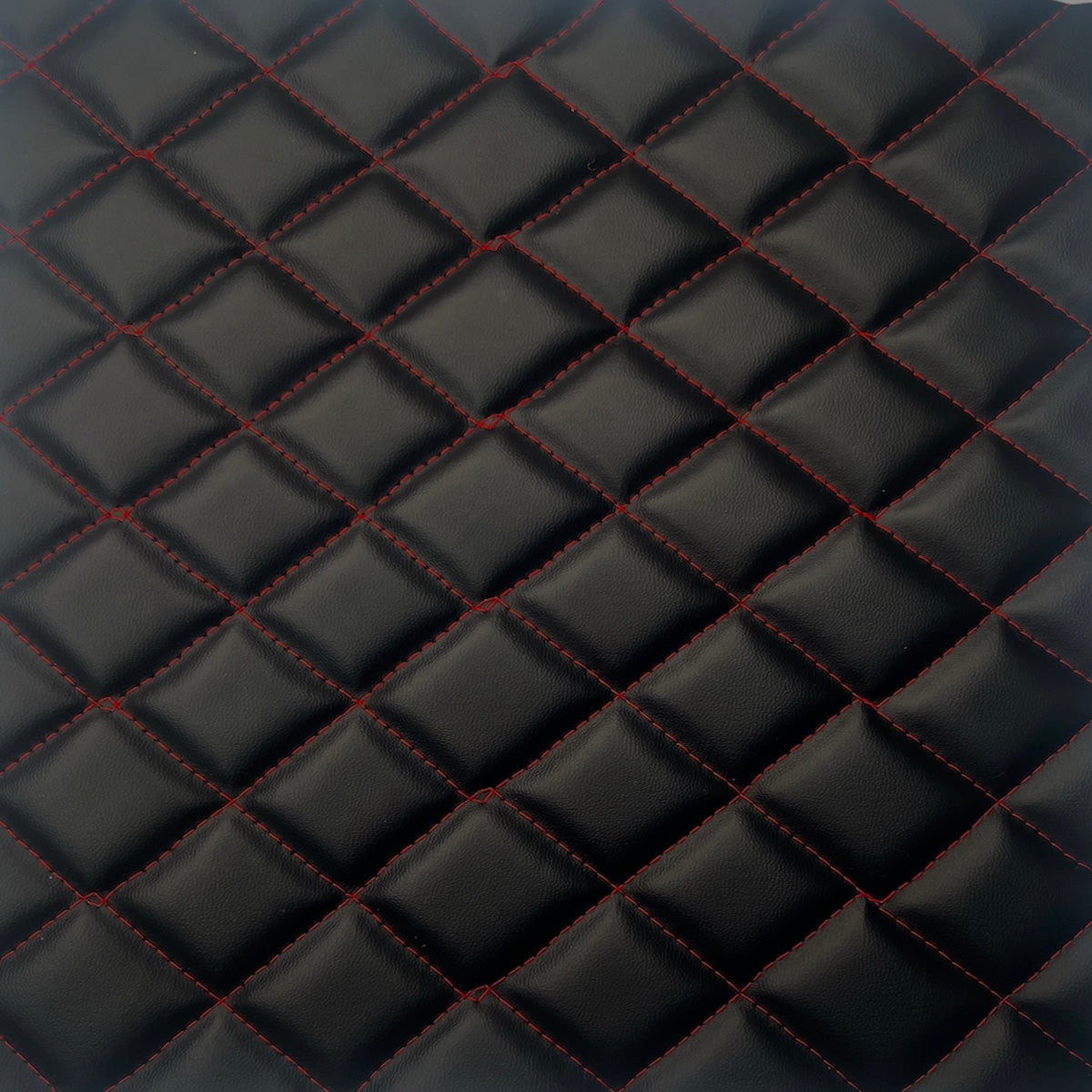 1 Yard Diamond Quilted Foam Backed Faux Leather Vinyl Fabric