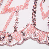 1 Yard Tulle Lace Fabric Embroidered with Sequins and Stylish Design, 52" Wide