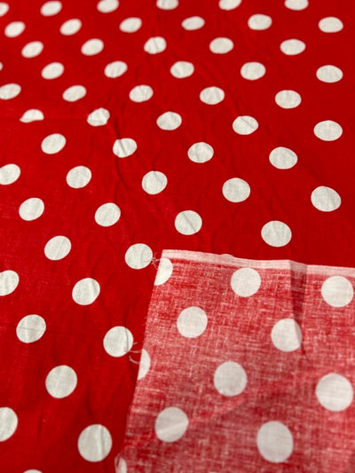 1 Yard Polka Dot Print Poly Cotton Fabric 1 Inch Durable Apparel Material width