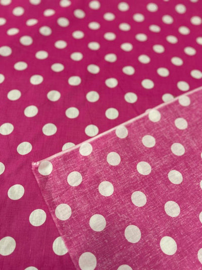 1 Yard Polka Dot Print Poly Cotton Fabric 1 Inch Durable Apparel Material width