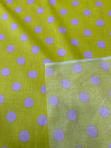 1 Yard Polka Dot Print Poly Cotton Fabric 1 Inch Durable Apparel Material width