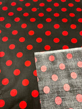 1 Yard Polka Dot Print Poly Cotton Fabric 1 Inch Durable Apparel Material width