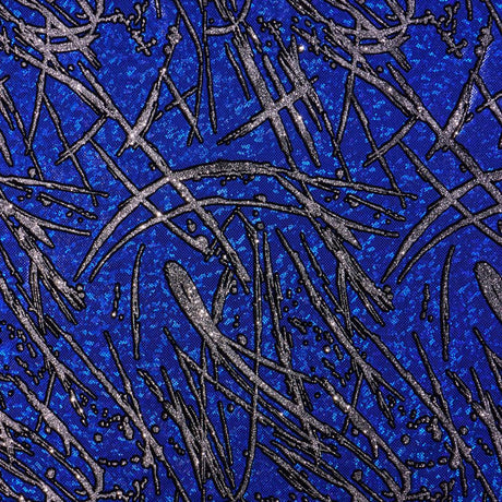 1 Yard Shattered Glass Metallic Foil Spandex 80/20 Nylon Stretch Fabric