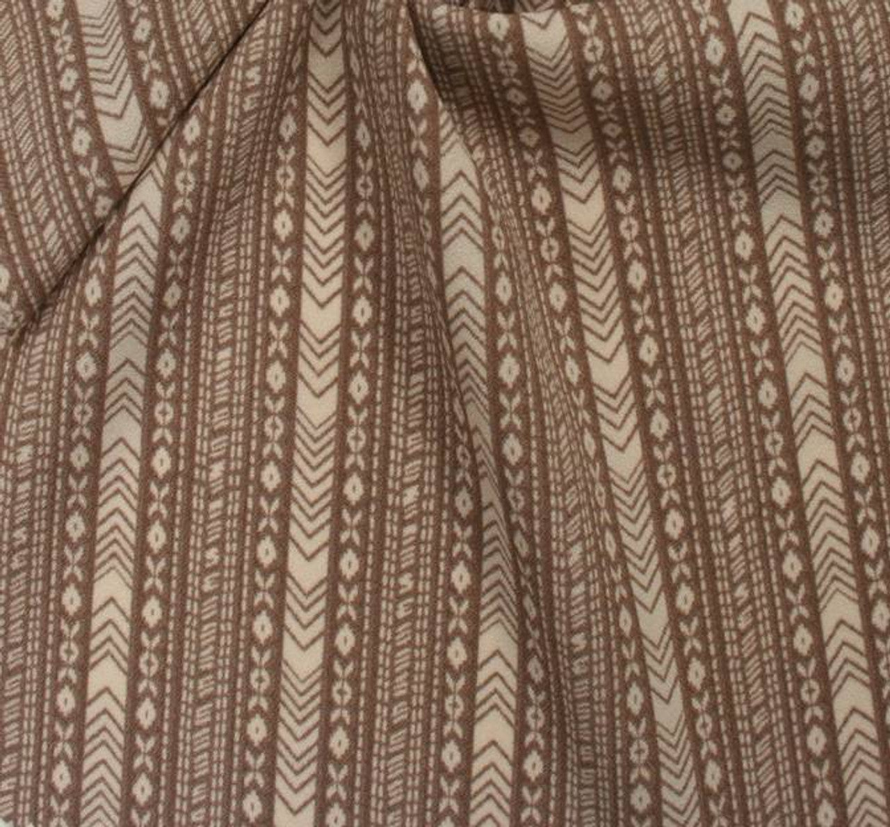 1 Yard Taupe Ivory Poly Spandex Print Apparel Fabric 57 Inch Width