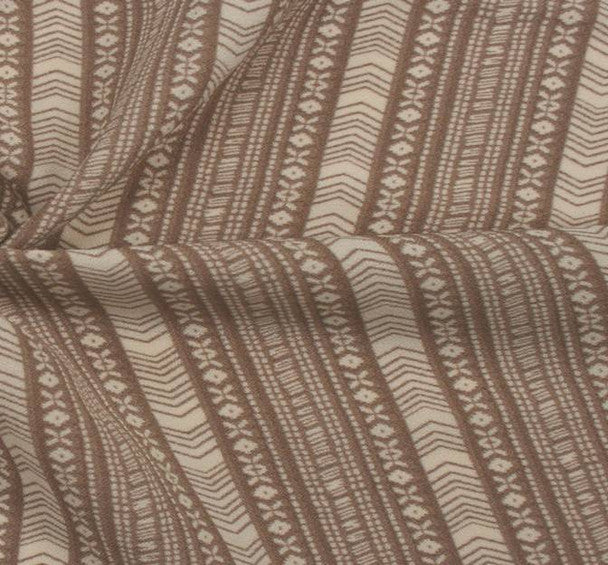 1 Yard Taupe Ivory Poly Spandex Print Apparel Fabric 57 Inch Width