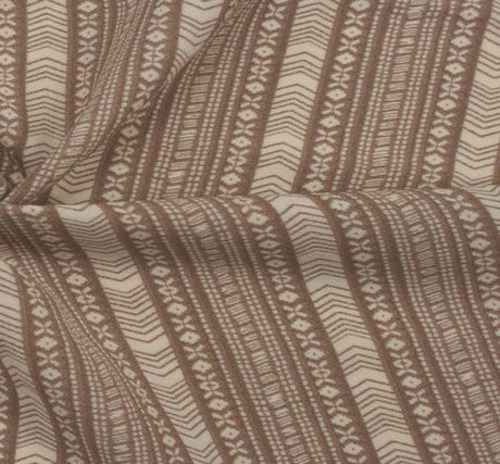 1 Yard Taupe Ivory Poly Spandex Print Apparel Fabric 57 Inch Width