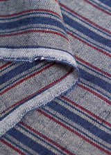 1 Yard Premium Italian Yarn Dyed Linen 3 Tone Stripe Fabric 58" Width