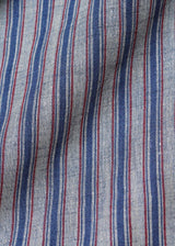 1 Yard Premium Italian Yarn Dyed Linen 3 Tone Stripe Fabric 58" Width