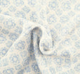 Rayon Crinkle 1D1229 100 Percent Rayon Fabric - Off White/Blue Print, 50/52" Width (1 Yard)