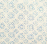 1 Yard Off White Blue Floral Crinkle Rayon Fabric for Sewing Apparel Dresses 50/52 Inch Width