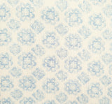 1 Yard Rayon Crinkle Off White/Blue Woven Fabric, 50/52" Wide 100% Rayon