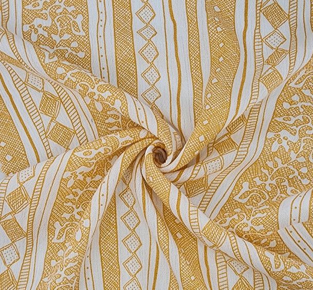 1 Yard Yellow Ivory Rayon Crinkle Apparel Fabric 50/52 inches Width