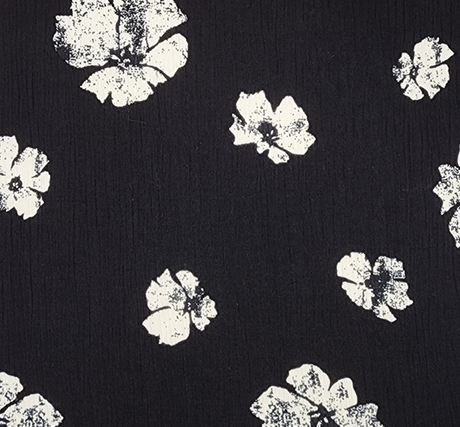 1 Yard Black Off White Rayon Crinkle Apparel Fabric 50/52 inches Width