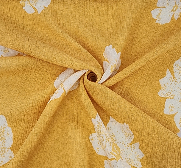1 Yard Mustard Gold Rayon Crinkle Apparel Fabric 50/52 inches Width