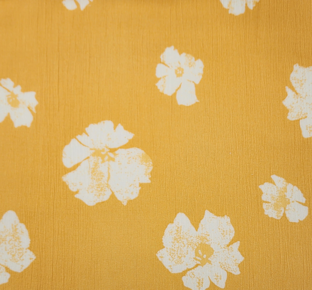 1 Yard Mustard Gold Rayon Crinkle Apparel Fabric 50/52 inches Width