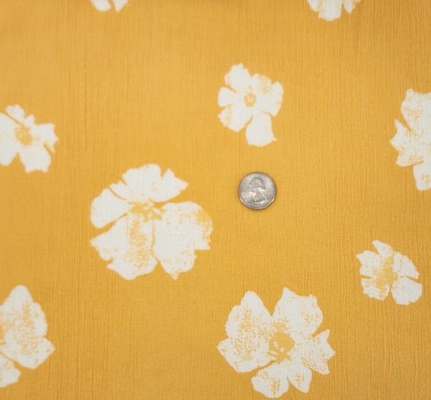 1 Yard Mustard Gold Rayon Crinkle Apparel Fabric 50/52 inches Width