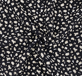 1 Yard Rayon Crinkle Black/Taupe Woven Fabric, 50/52? Wide 100% Rayon