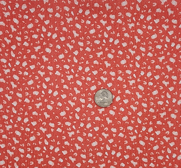 1 Yard Crinkle Rayon Fabric Burnt Coral Lightweight Apparel Material 50/52 Inches Width