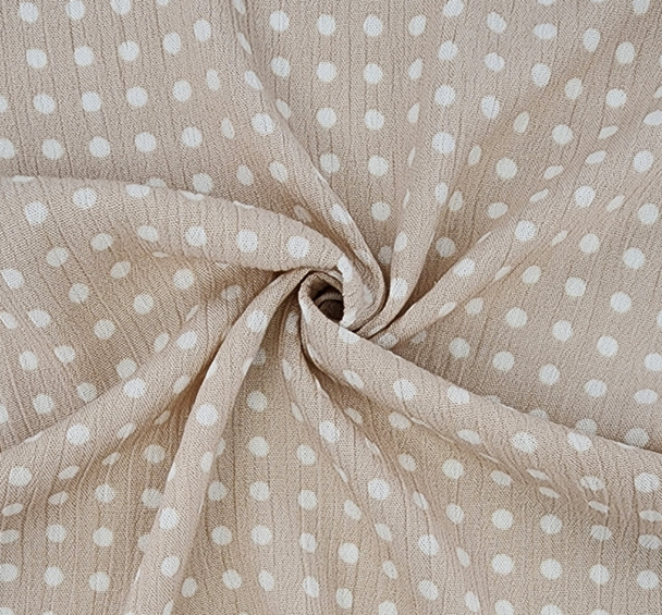 1 Yard Taupe Rayon Textured Crinkle Fabric For Flowy Dresses Blouses Skirts Clothing 50/52" Width