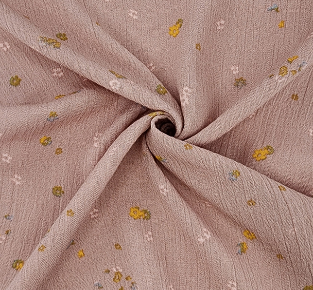 1 Yard Mauve Rayon Crinkle Fabric for Blouses Dresses Skirts and Lightweight Apparel 50/52" Width