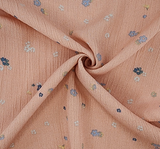 1 Yard Peach Rayon Crinkle Fabric, Perfect For Creating Feminine Silhouettes, Comfort And Elegance 50/52" Width