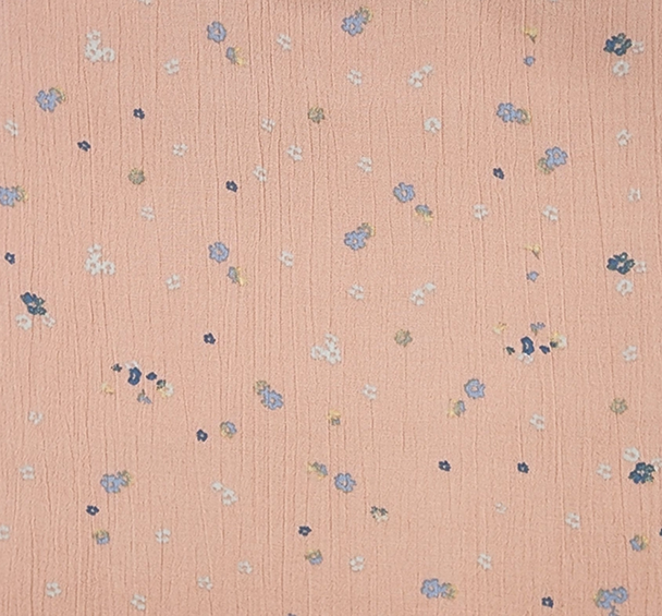 1 Yard Peach Rayon Crinkle Fabric, Perfect For Creating Feminine Silhouettes, Comfort And Elegance 50/52" Width